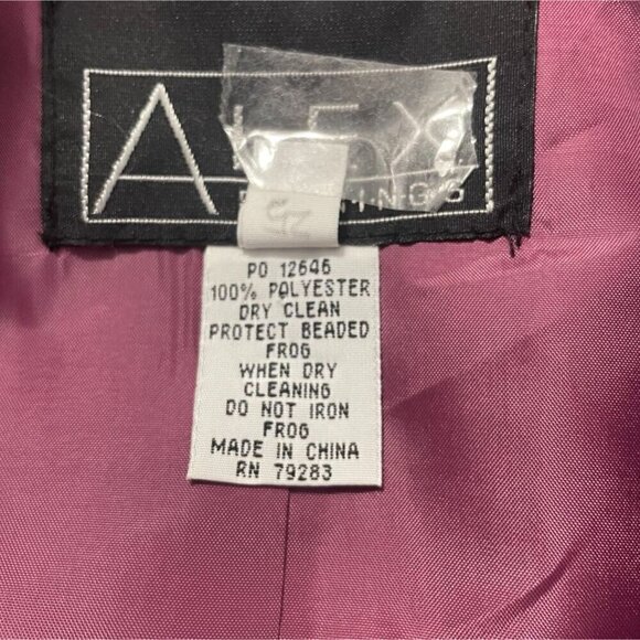 Alex Evenings Size Large Top Blouse Sheer Sleeves Embellished Faux Wrap Wedding - Picture 6 of 6